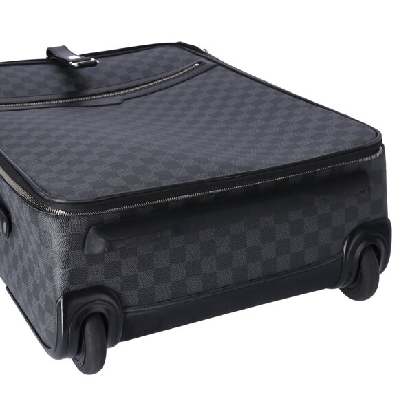 Louis Vuitton Pegase Leather Suitcase Cabin Bag LV Damier Canvas - Picture 5 of 6